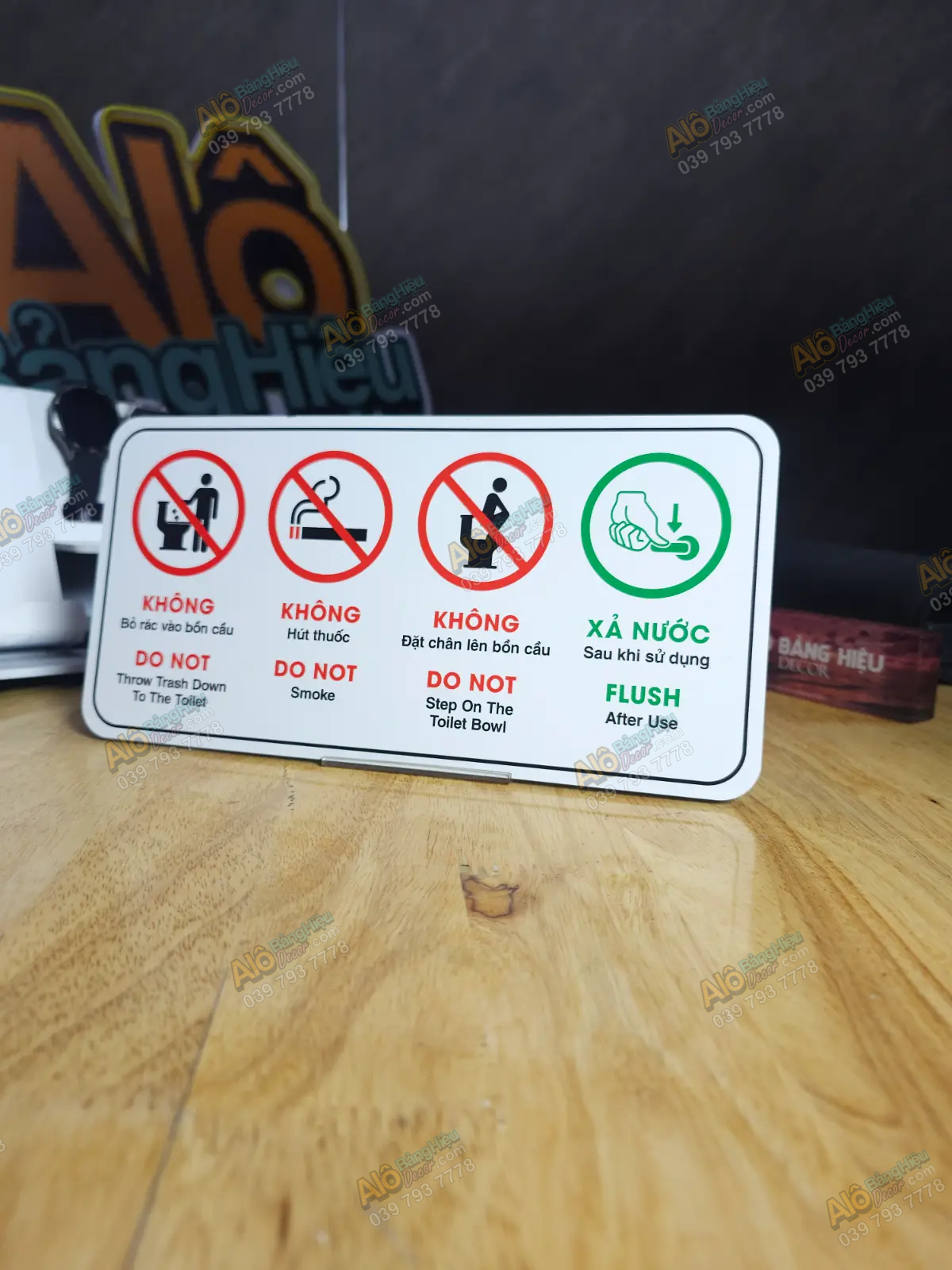 Bảng Nội Quy Nhà Vệ Sinh Alu In UV - Bền Đẹp, Sang Trọng, Dễ Nhìn